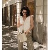 Women's Tie Knit Vest Crochet Sleeveless Open Front Cardigan Sweater Vest Top - 4 of 4