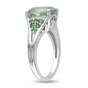 EVERLY JEWELRY | Sterling Silver 3 3/5 CT TGW Green Quartz Tsavorite Cocktail Ring - 1 of 4