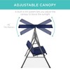 Best Choice Products 2-Person Outdoor Large Convertible Canopy Swing Glider Lounge Chair w/ Removable Cushions - 3 of 4