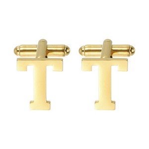 Unique Bargains Men Weddings Gift Classic Alphabet Cuff Links with Box 2 Pcs - 1 of 3