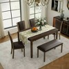 SereneCUSH Dining Table Set for 4/6, 5/6 Piece Wooden Kitchen Dining Table and Faux Leather Chairs, Ideal for Kitchen Dinning Room, Dark Walnut - 4 of 4