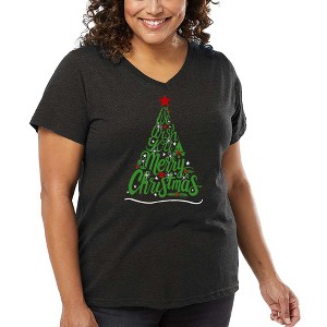 LA Pop Art We Wish You A Merry Christmas - Women's Word Art V-Neck - 1 of 4