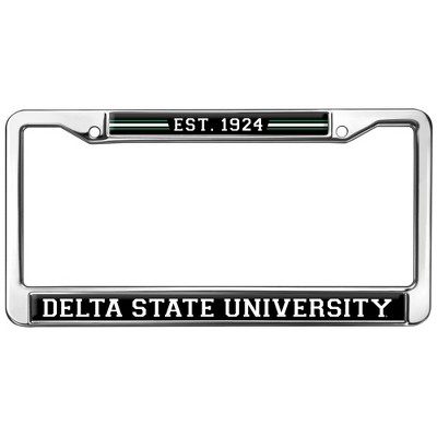 Delta State University School Logo Full Size Standard License Plate Metal Frame