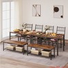 Small Space, Farmhouse Dining Table Set for 4, 4 Piece Kitchen Table and Chairs w/ Storage Rack, Rectangular Dining Room Furniture Set w/ Bench - 4 of 4