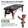 FDW Massage Table SPA Bed Height Adjustable 2 Fold Massage Table 77 Inch Long 30 Inch Wide PU 3 Inch Thick Sponge Deluxe Backpack Reiki Table,Black - 3 of 4