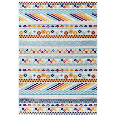 Modway Reflect Cadhla Vintage Abstract Geometric Lattice 5x8 Indoor and Outdoor Area Rug