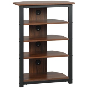 INFURNIC TV Stands and Consoles Corner AV Media Stand with Storage Shelves and Steel Frame for Living Room, Brown, 23.5"*15.8"*33.8" - 1 of 4