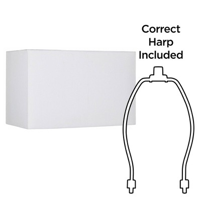 White Medium Rectangular Hardback Lamp Shade with Chrome Spider Fitting