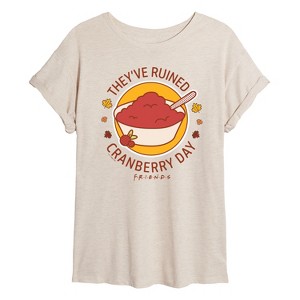 Women's - Friends - They've Ruined Cranberry Day Oversized Graphic T-Shirt - 1 of 4
