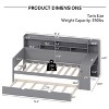 KTMBDW Twin/Full Size Daybed with Storage Shelves and Trundle Bed, Wooden Bed with Study Desk for Bedroom, Guest Room, No Boxing Spring Needed - 4 of 4