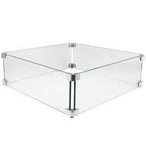 Kinger Home 21-inch Square Glass Wind Guard for Fire Pit and Tables - 1 of 3