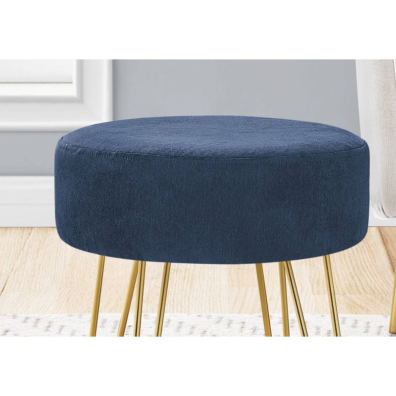 16" Round Upholstered Ottoman with Hairpin Metal Legs - EveryRoom, 3 of 6