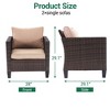 Sonkuki 3-Piece Patio Sofa Set Wicker Furniture Set Brown/Gray Rattan with Side Table - 3 of 4