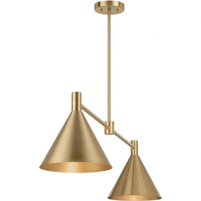 Noble Brass Adjustable 2-Light Metal Linear Chandelier