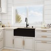 33-inch Fireclay Farmhouse Apron Kitchen Sink with Spring Faucet All-in-one Kit - 2 of 3