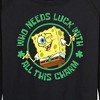 Women's - SpongeBob Squarepants - Who Needs Luck With This Charm Lightweight French Terry Wide Neck Long Sleeve Shirt - 2 of 4