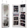 Tangkula Lockable LED Mirrored Jewelry Cabinet Touch Sensor Lighting Full Length Mirror Organizer - 3 of 4