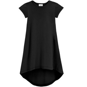 City Threads USA-Made Cotton Soft Jersey Girls Short Sleeve Hi-Lo Maxi Dress - 1 of 4