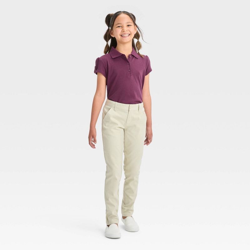 Girls' Short Sleeve Interlock Uniform Polo Shirt - Cat & Jack™, 4 of 7
