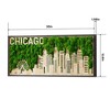 SEVOBAL Wall Art Chicago Moss City Silhouette Metal Art for Trendy Stylish Home Interior Decor with Charm, Green, 36.3"*18"*4" - 2 of 4