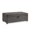 Alilang 45.00 inches Upholstered Storage Ottoman with Hinged Lid and Rolling Casters-Charcoal Gray - 3 of 4