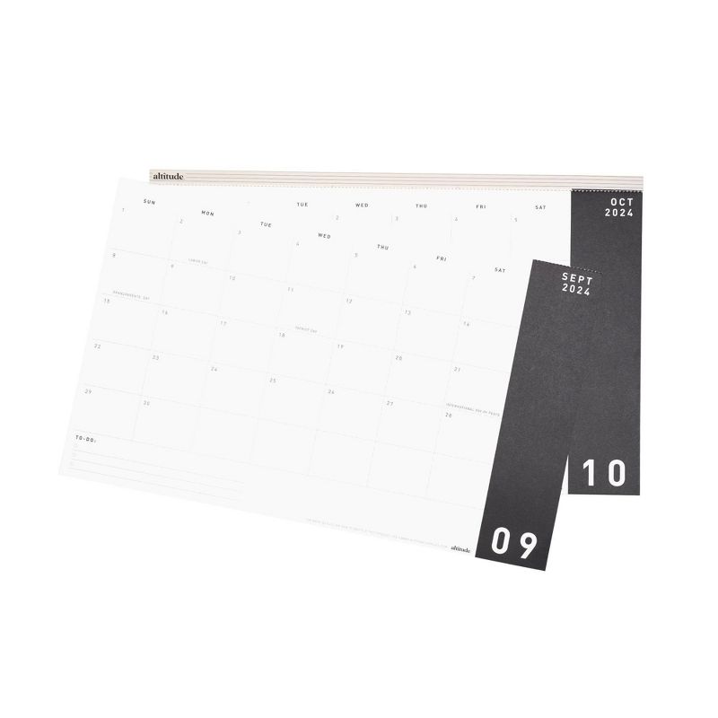 Altitude 2024-25 Monthly Desk Calendar 11&#34;x17&#34; Black and White, 5 of 7