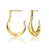Guili 14K Gold Plated Asymmetrical Open Hoop Earrings with a Stylish Design, Perfect for Elegant Everyday Wear and Modern Jewelry Sets - 2 of 3
