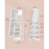 LED Jewelry Cabinet, 360° Swivel Jewelry Organizer, Lockable Mirror Jewelry Cabinet, Full-Length Mirror with Storage Shelves - 4 of 4