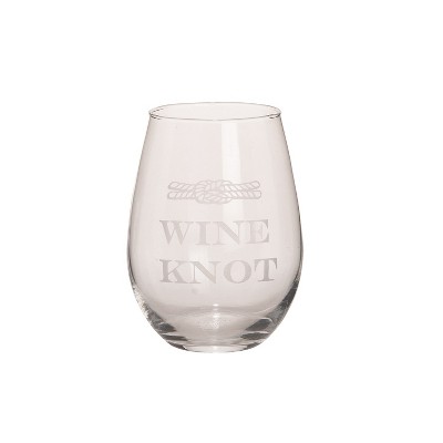Beachcombers "Why Knot" Sentiment Stemless  Glass 16 oz.