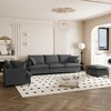 3-Piece Modular Chenille Upholstered Sofa Set with Single Sofa and Movable Ottoman - 4 of 4