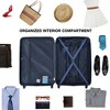 YONWAY Hardside Luggage Sets, 3 pcs Spinner Suitcase, ABS Lightweight Suitcase with Two Hooks, Spinner Wheels, with TSA Lock Lightweight - 2 of 4