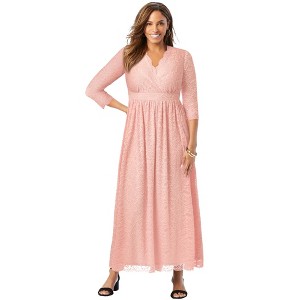 Jessica London Women's Plus Size Stretch Lace Maxi Dress - 1 of 4
