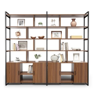 EUREKA ERGONOMIC Napa Wood Bookcase Cabinet, Bottom Storage, Adjustable Book Shelves - 1 of 4