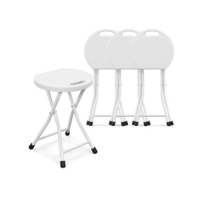 12'' Outdoor Portable Chairs Folding Stool with Built-in Handle for Adults