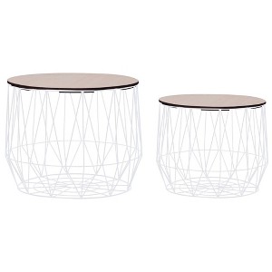 vidaXL Coffee Table 2 pcs Round End Table Sofa Table Living Room Furniture - 1 of 4