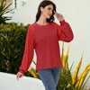 Anna-Kaci Women's Casual Sequin Ballon Long Sleeve Blouse Loose Round Neck Matching Top Party - 3 of 4
