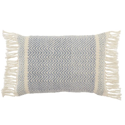 16"x24" Oversized Iker Indoor/Outdoor Poly Filled Chevron Lumbar Throw Pillow - Jaipur Living