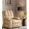 27"Oversized Manual PU Leather Recliner Chair with Cup Holders and Side Pockets, Ergonomic Design for Adults - 2 of 4