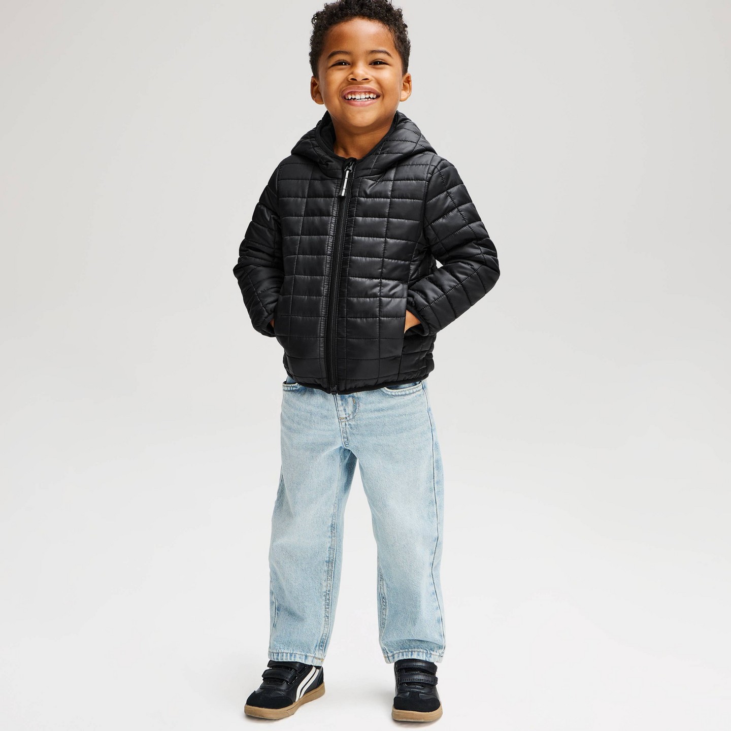 Куртка Cat & Jack Puffer Jacket для мальчиков-малышей, цвет: Чёрный — фото 1