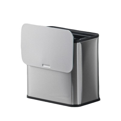 LunaLulinlk 1.3 Gallon/5 Liter Stainless Steel Hanging Trash Can with Inner Drum and Activated Carbon Filter
