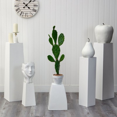 38" Green Silk and Plastic Outdoor Cactus Topiary