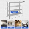 Stainless Steel Shelves,47x18x60 in Storage Shelf 4-Tier Heavy Duty Storage Rack - 2 of 4