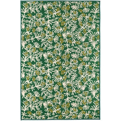 Annie Selke - Dash & Albert Winter Pinecones Green Machine Washable Rug