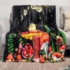 Mystical Forest Frog and Mushroom Throw Blanket - Soft Flannel Plush Blanket for Bed, Couch, Sofa - 2 of 4