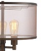 Franklin Iron Works Durango Rustic Farmhouse Floor Lamp 62" Tall Oiled Bronze Metal 3 Light LED Brown Sheer Drum Shade for Living Room Bedroom Office - 3 of 4