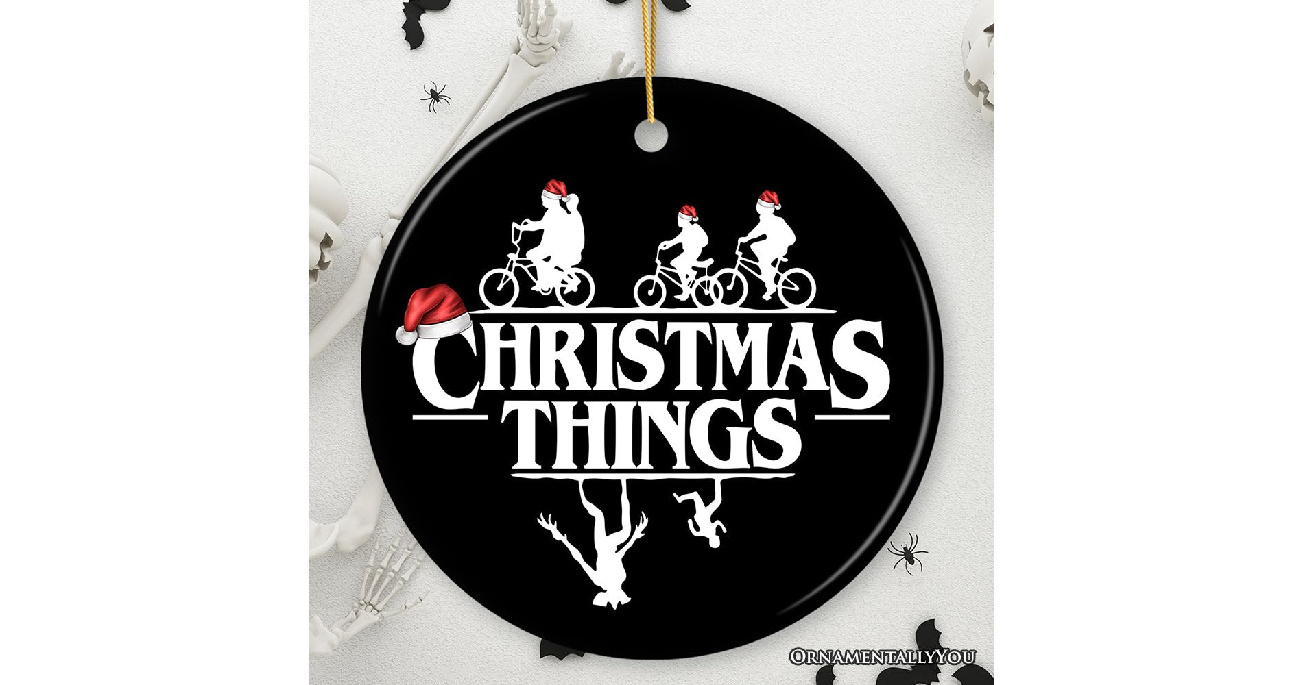 Christmas Things Retro Ornament, Handmade Ceramic Holiday Tree Decor| OrnamentallyYou