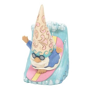 Jim Shore 5.5 Inch Surf Like There's Gnome Tomorrow Coastal Waves Surfing Gnome Figurines - 1 of 3