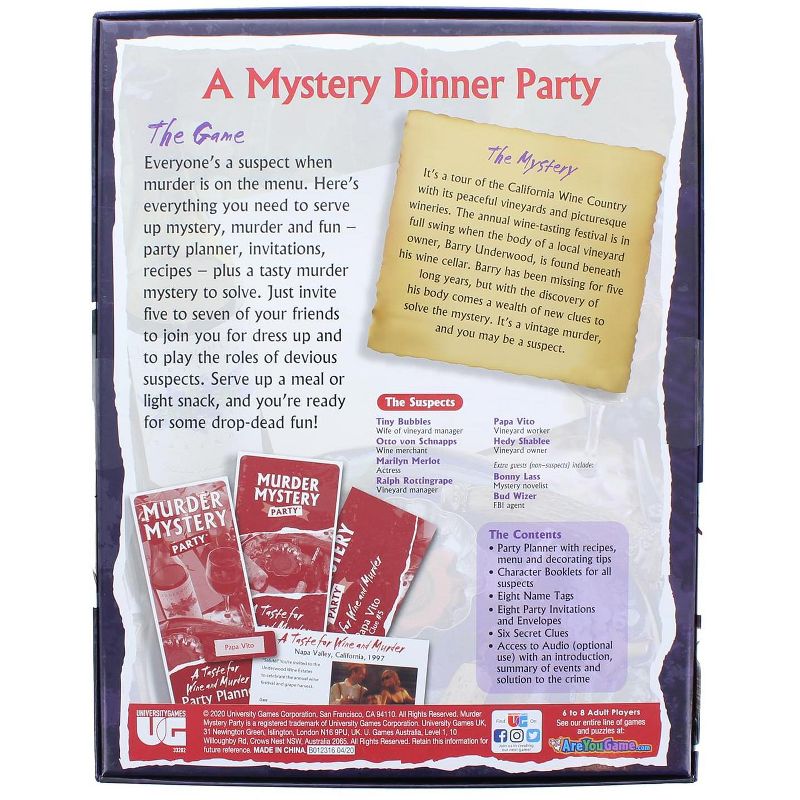 University Games Murder Mystery Adult Party Game | A Taste for Wine and Murder, 3 of 4