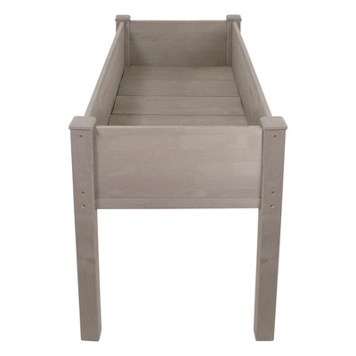 Light Brown Hemlock Wood Raised Garden Bed Planter Box with Liner