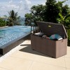 Extra Thin 150 Gallon Resin Deck Box, Heavy Duty Storage Box for Pool Accessories, Patio Furniture, Cushions and Garden Tools - 3 of 4
